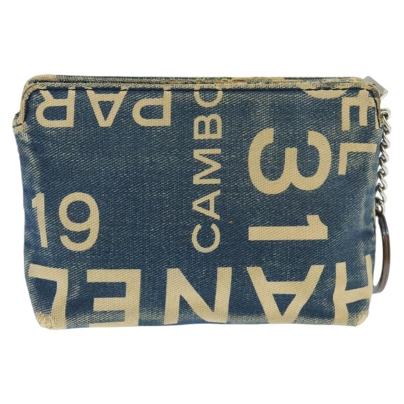 CHANEL Bysy line Coin Purse Canvas Blue Silver CC Auth bs19459 - Picture 2 of 16